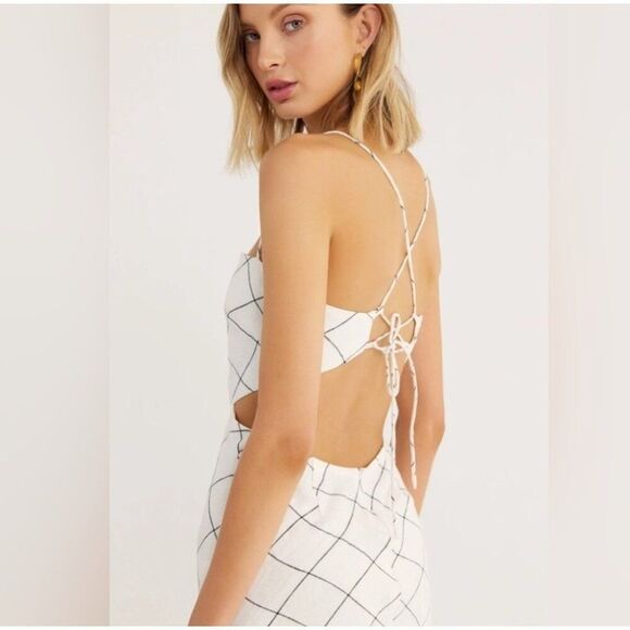 New Rumer The Label - M -  Quinn Bias Cut Out Maxi Dress In Ivory $299 - Picture 6 of 12